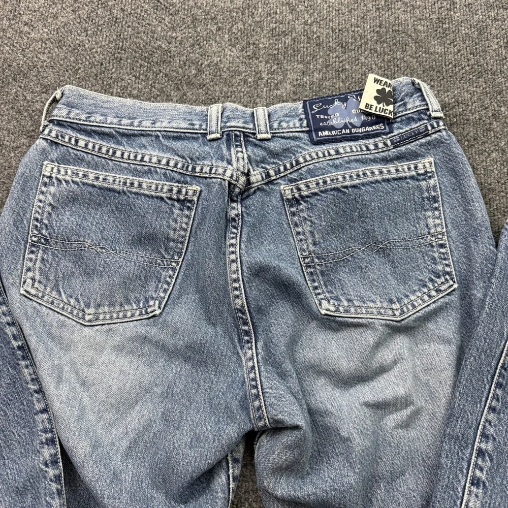 Vtg Y2K Lucky Jeans 207 Peanut Womens 10/30 Light Wash Made in USA Straight Leg